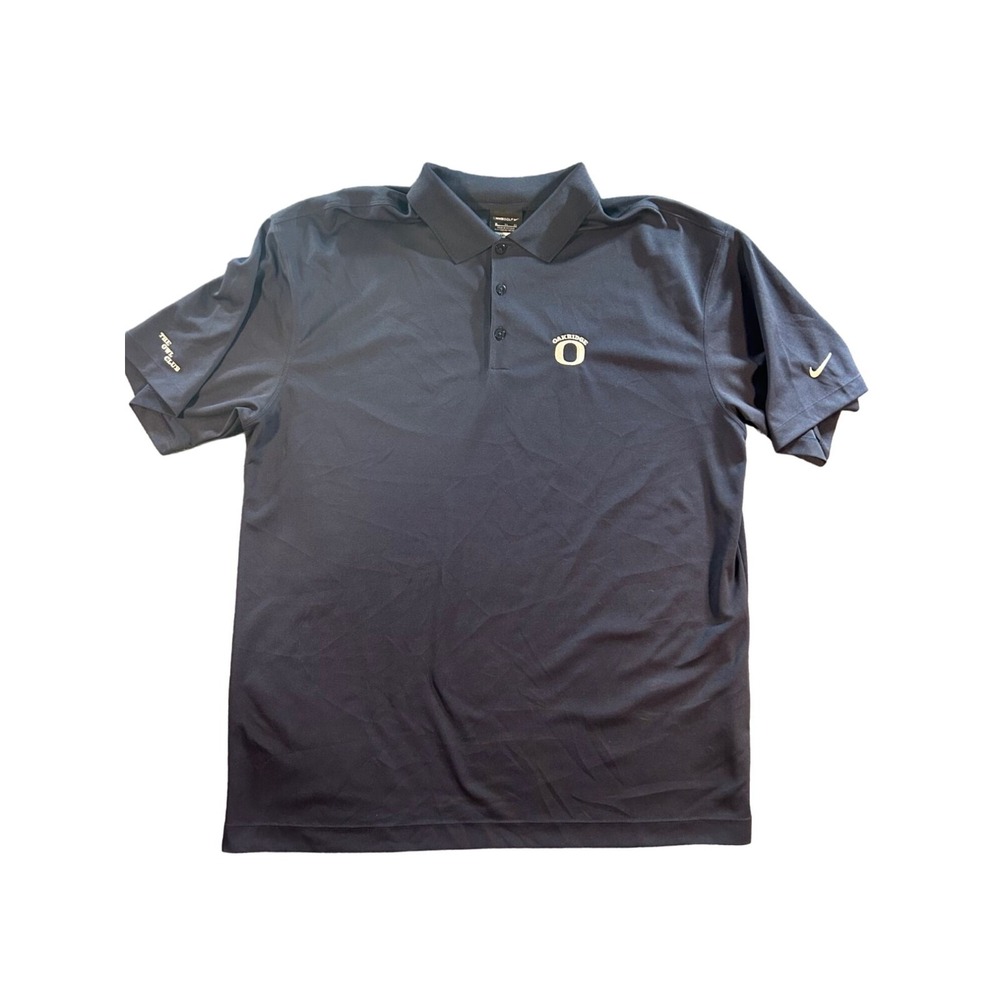Nike Golf Dri-Fit Polo‎ Men Sz XL Oakridge The Owl Club Blue Embroidered Preppy